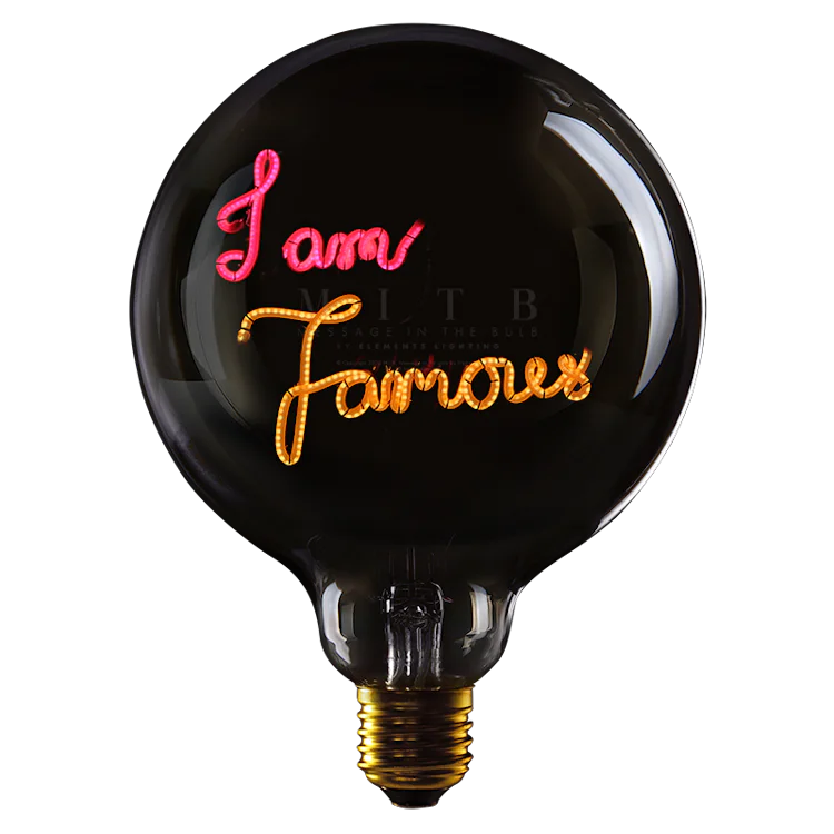 I am famous - Message in the bulb
