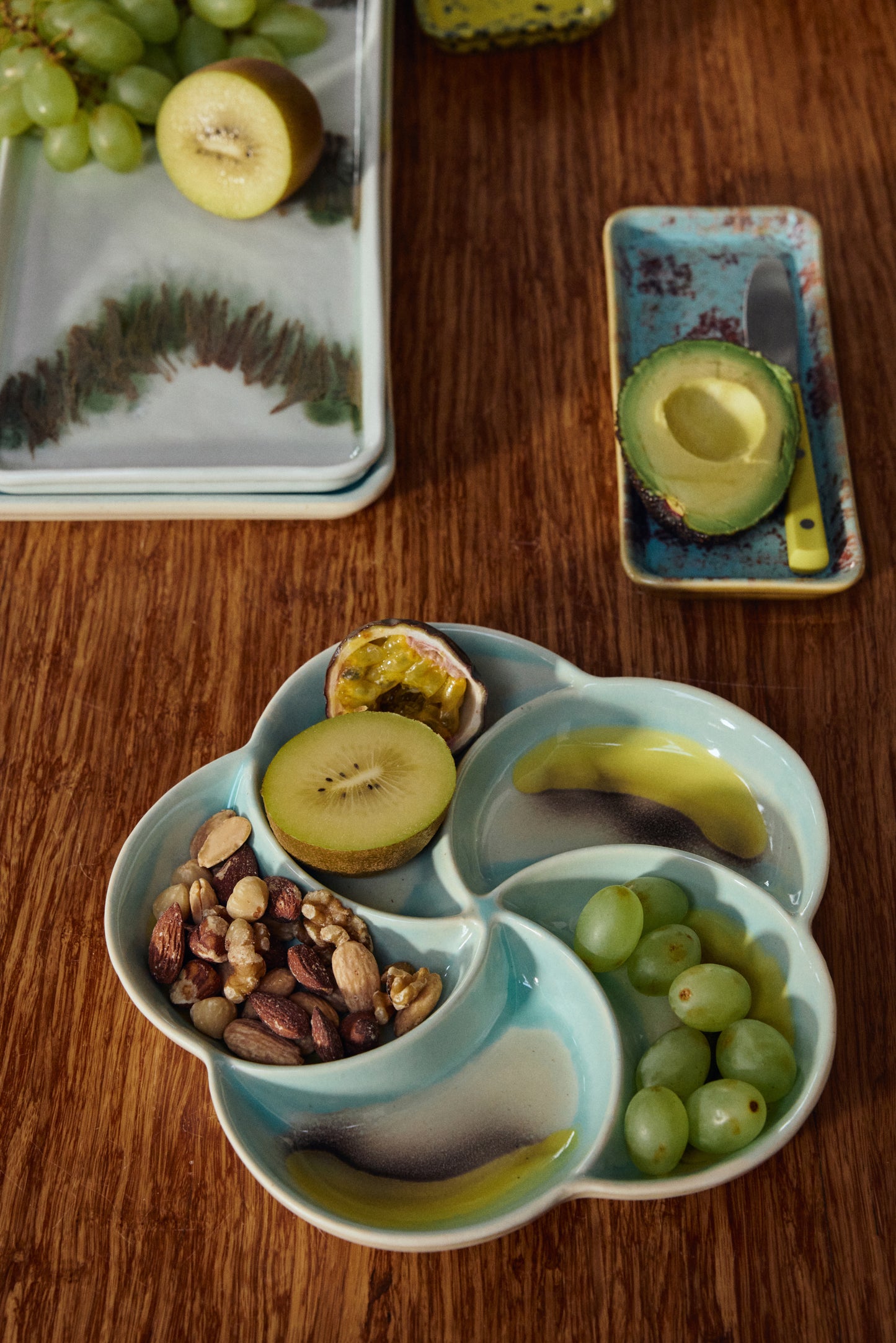 70er Jahre Keramik: Snacktablett
