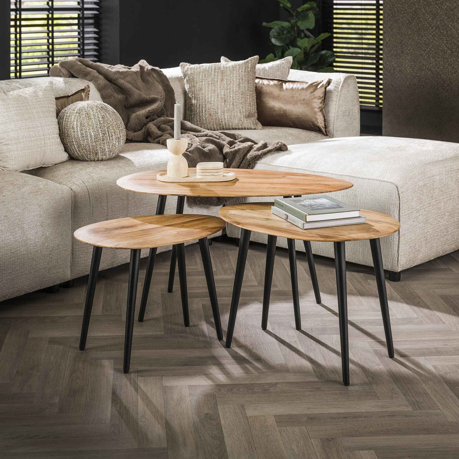 Couchtisch 3er-Set organisch