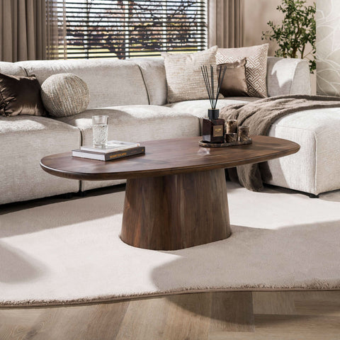 Couchtisch 135 cm – Akazienholz massiv, Braun