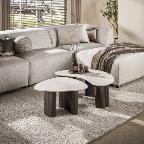Couchtisch 2er-Set organisch – Keramik Taj Mahal