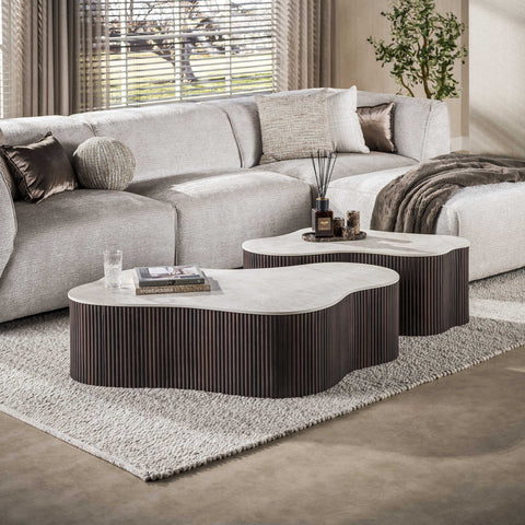 Couchtisch 2er-Set, 135 cm breit – Keramik Taj Mahal