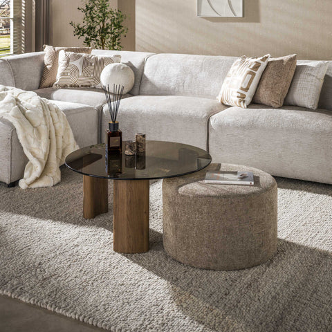 Couchtisch 2er-Set Pouf-Form – Bronzeglas