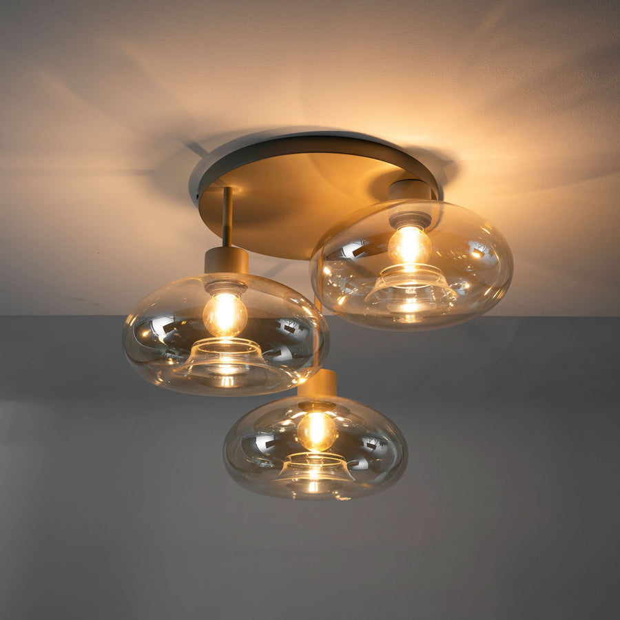 Deckenleuchte 3-flammig, 55 cm breit – Beige