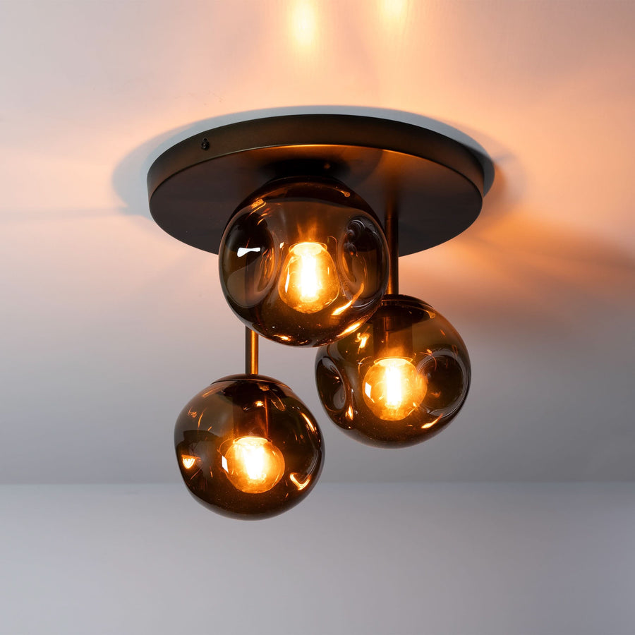 Deckenleuchte 3-flammig, Glas – Sienna-Braun