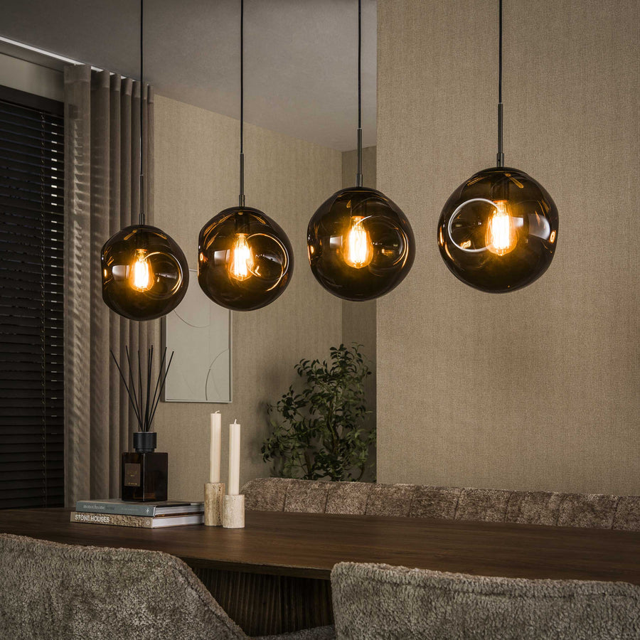 Hängelampe 4-flammig, Glas – Sienna-Braun