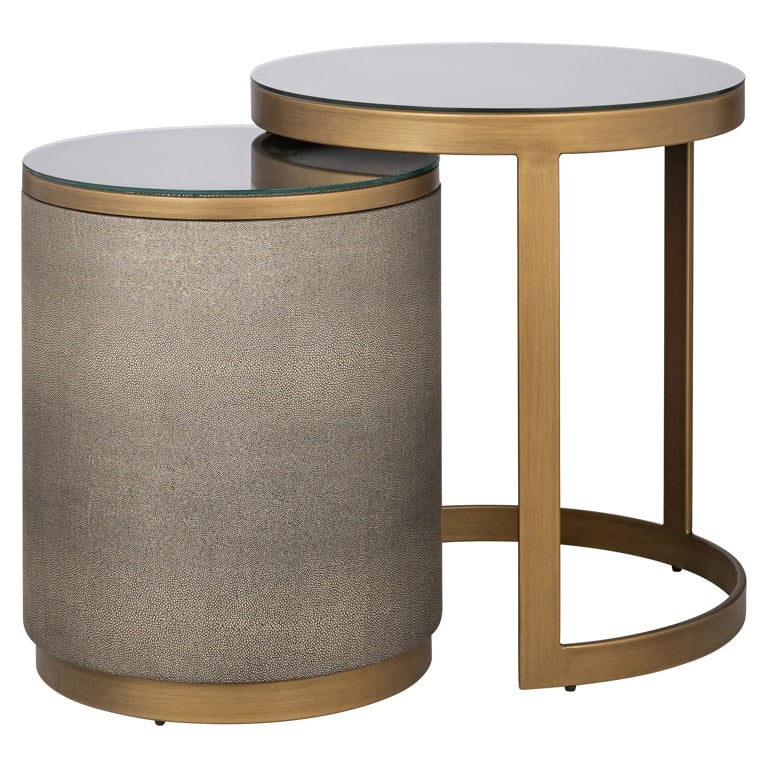 Beistelltisch Bloomville mit Glas 2er-Set (Gold) von Richmond Interiors bei Sofa4You