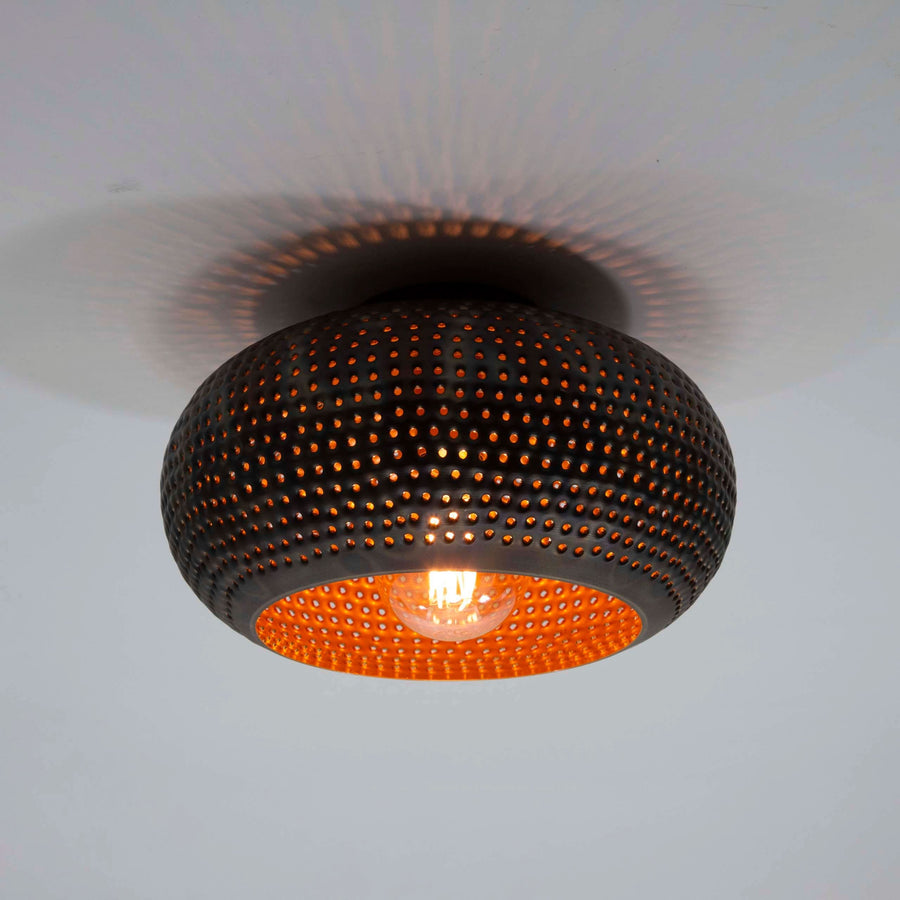 Deckenleuchte 1-flammig Ø 35 cm, Metall – Schwarzbraun