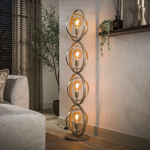 Stehlampe 4-flammig, Metall – Beige