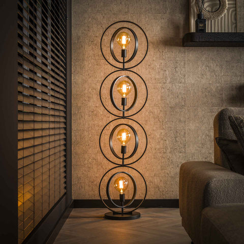 Stehlampe 4-flammig, Metall – Anthrazit
