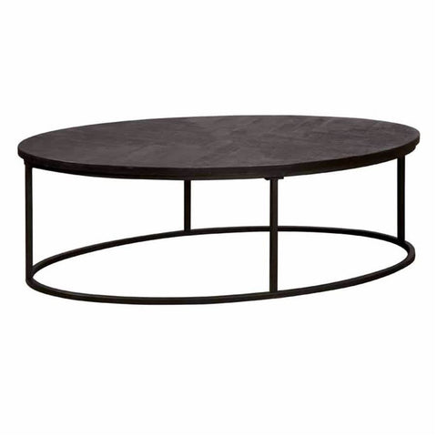 Couchtisch Sirdal oval Mangoholz sandgestrahlt – Schwarz