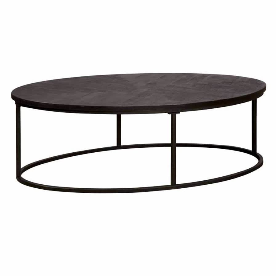 Sirdal Couchtisch oval Mangoholz sandgestrahlt – Schwarz