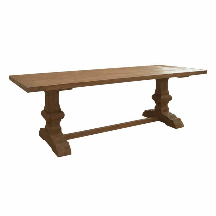 Solrun Esstisch 200 × 100 cm – Teakholz recycelt, Natur