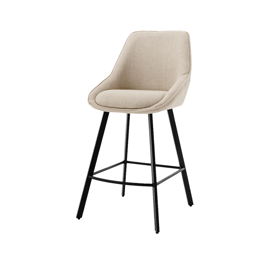 Askim Barstuhl, Gestell Metall Schwarz – Beige