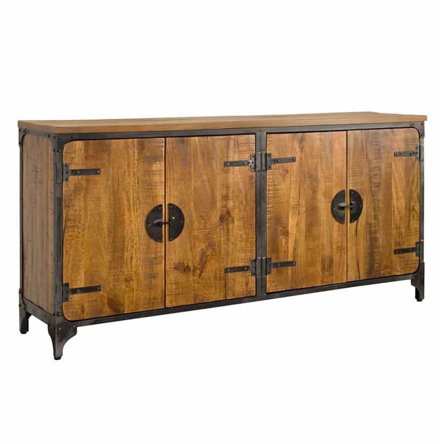 Risor Sideboard Mangoholz, 4 Türen – Braun