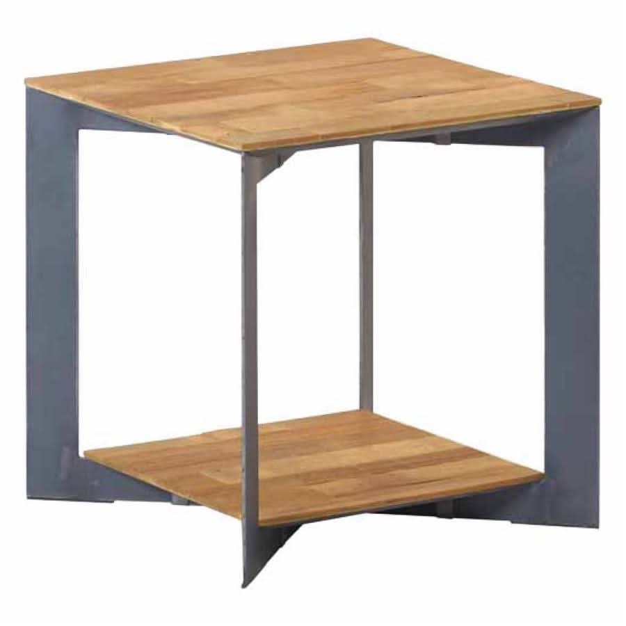 Orust Beistelltisch Teakholz recycelt, Gestell Metall natur – Braun