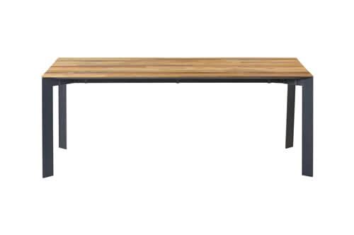 Orust Esstisch – Teakholz recycelt, Gestell Metall natur, Braun