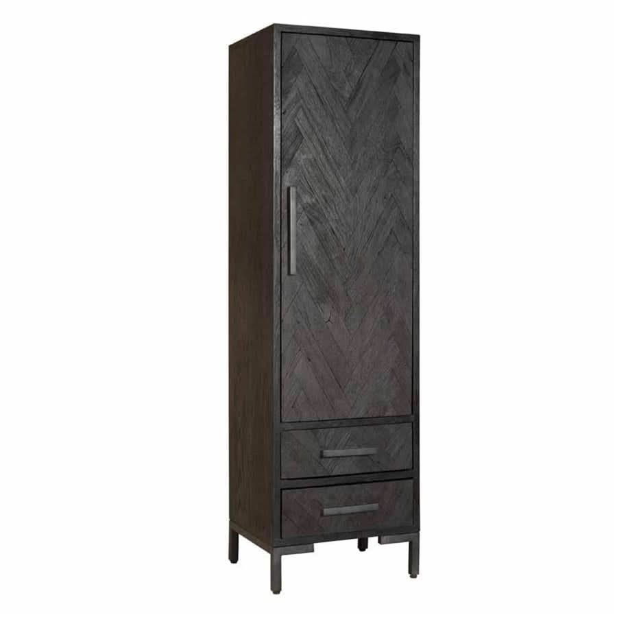 Schrank Orsa Altholz/Eichenfurnier – Schwarz