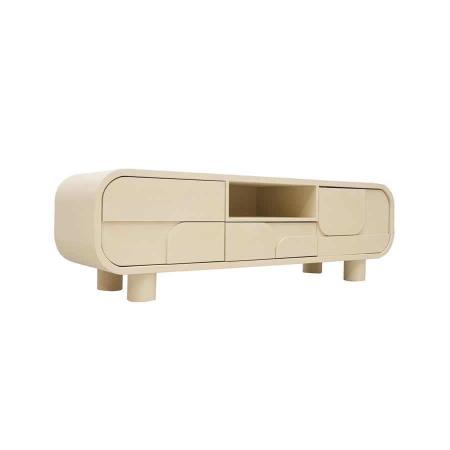 TV-Board Smola Steinoptik – Beige