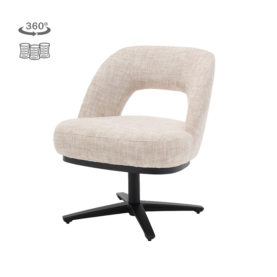 Brevik Loungestuhl drehbar – Off-White