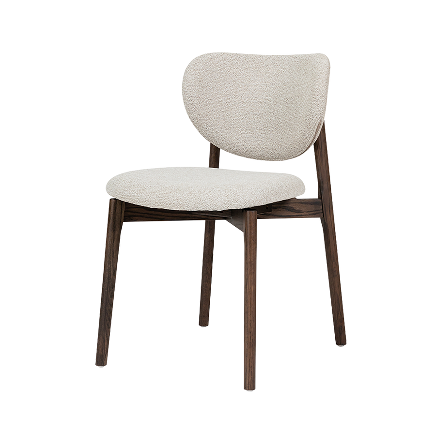 Fitjar Esszimmerstuhl – Beige, Gestell Eiche Espresso