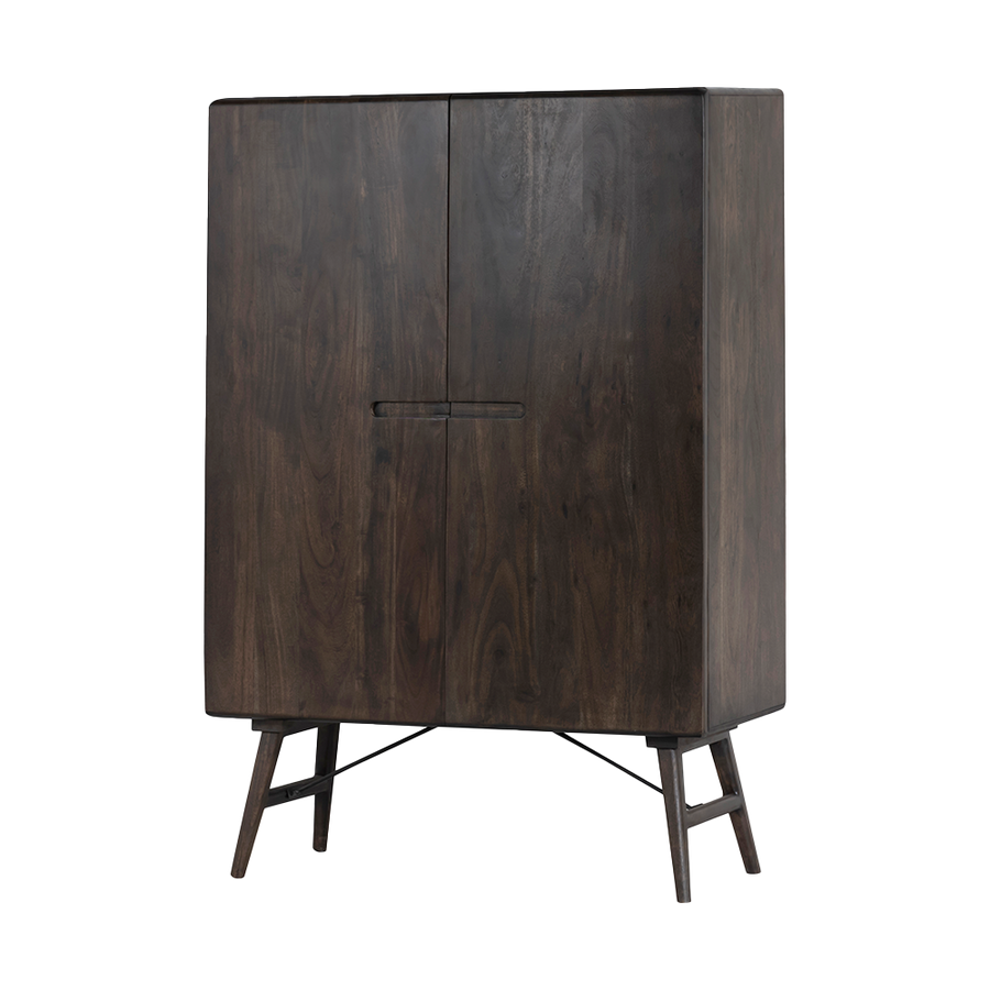 Ribe Schrank Akazienholz, 2 Türen – Espresso