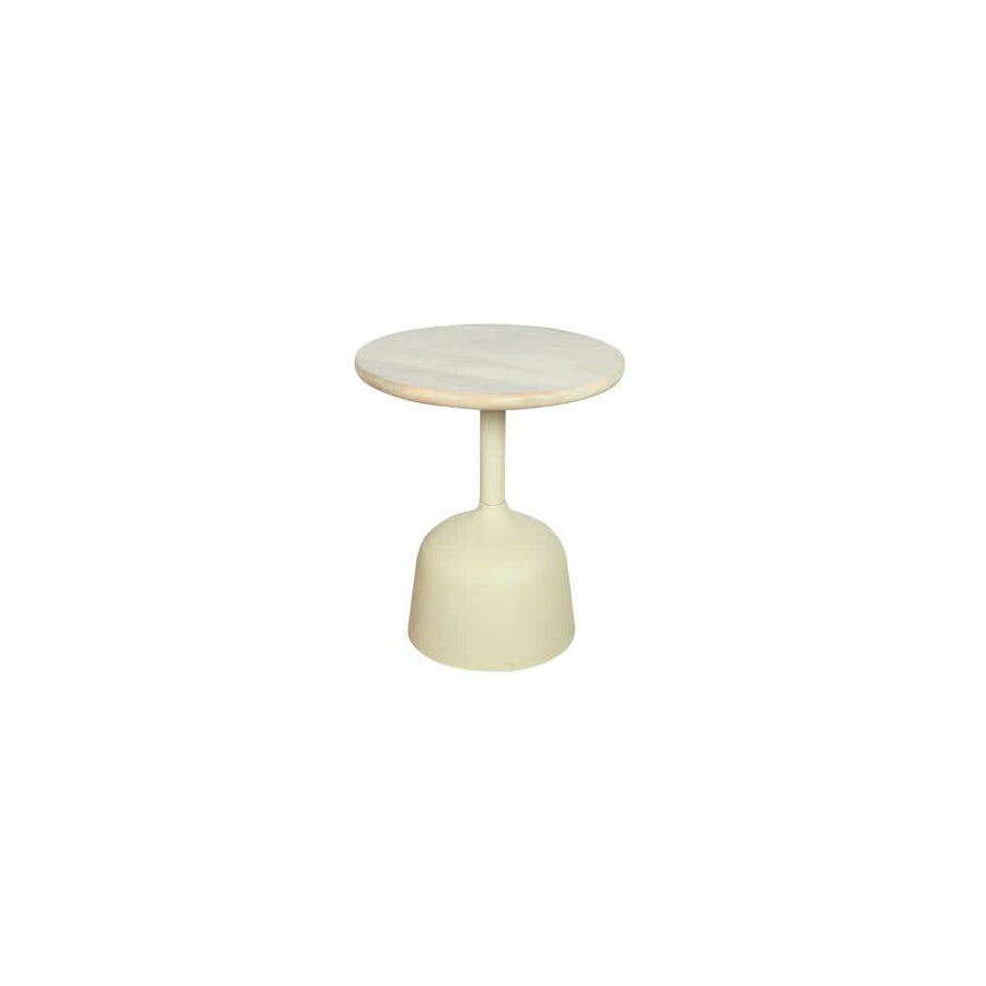 Ulvik Beistelltisch Mangoholz/Glas, Gestell Metall – Off-White