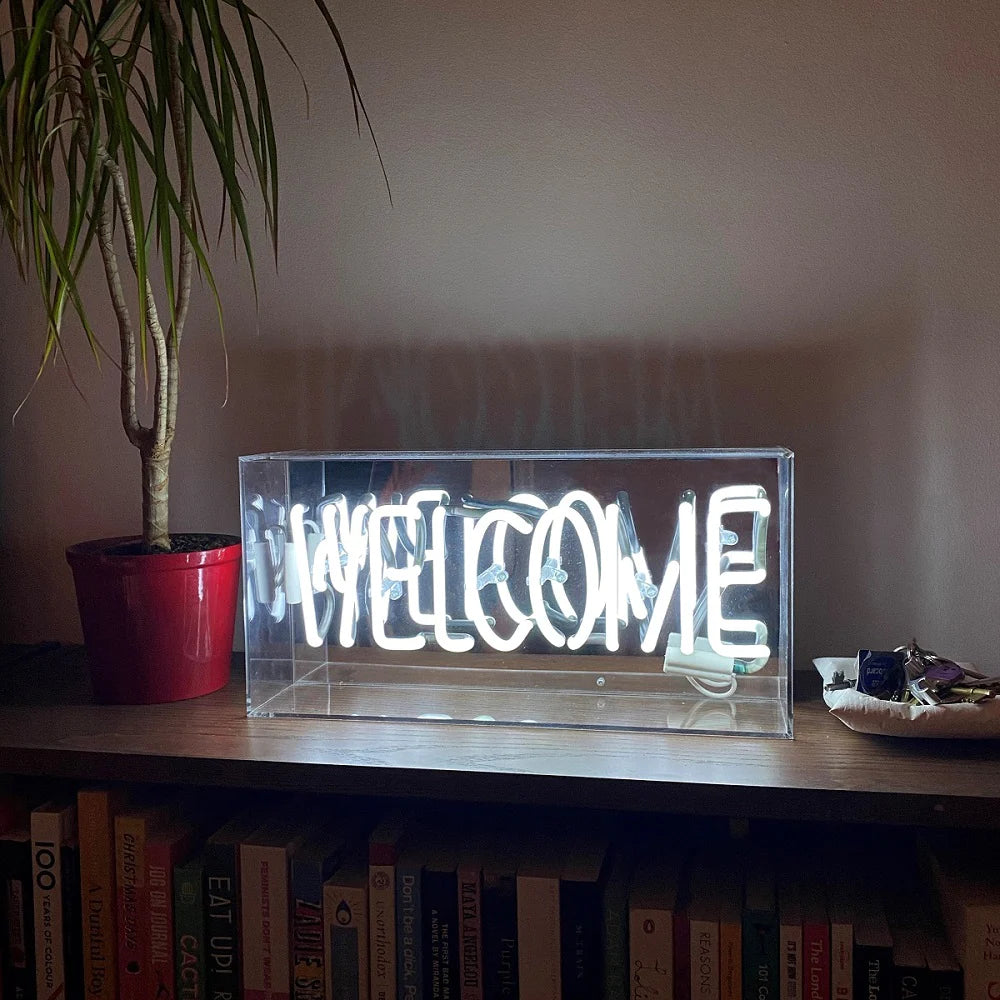 Welcome - LED Neon Schild - White