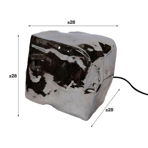 Tischlampe 1-flammig, Glas – Chromglas