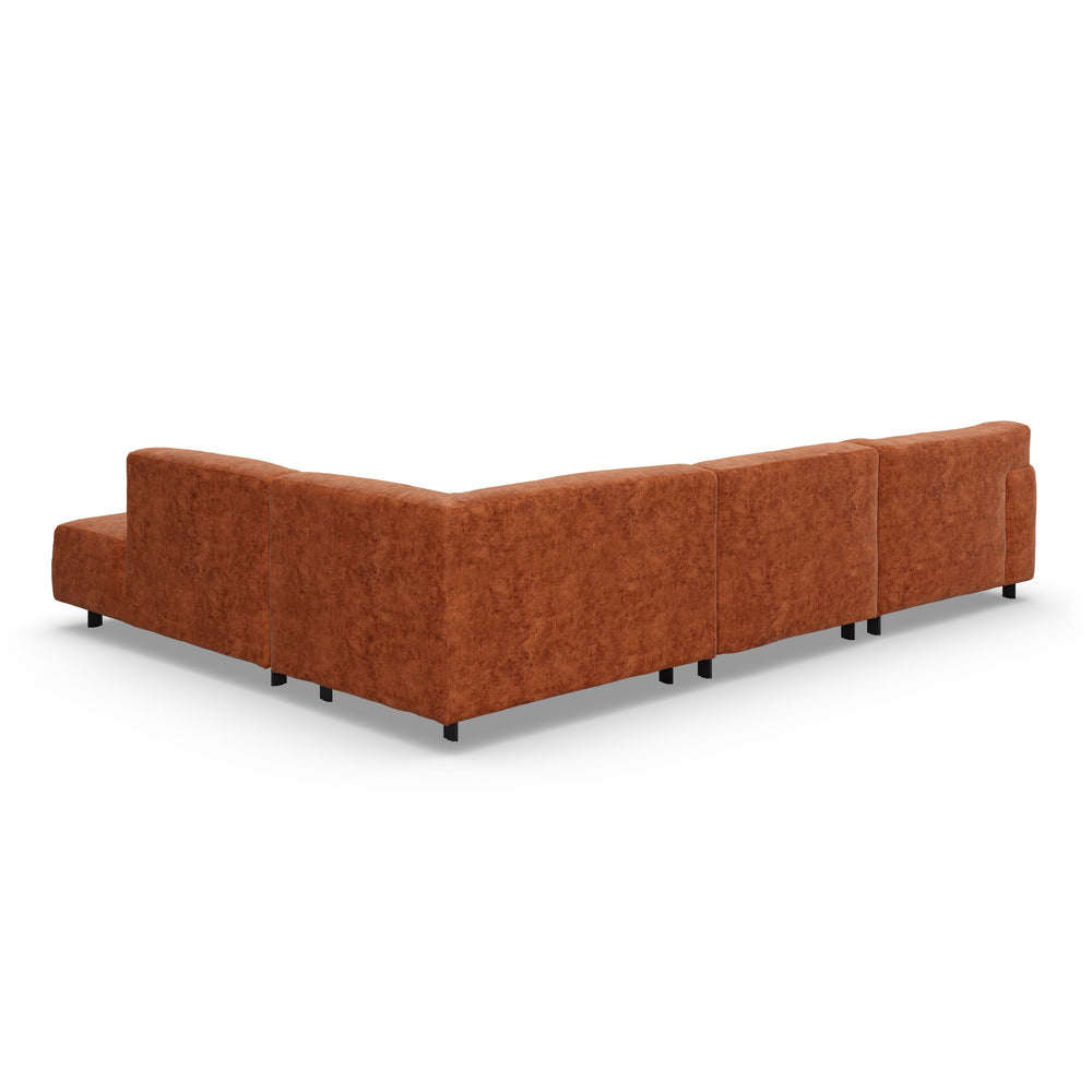 Leon Ecksofa XL in Eros Bronze – Rückansicht
