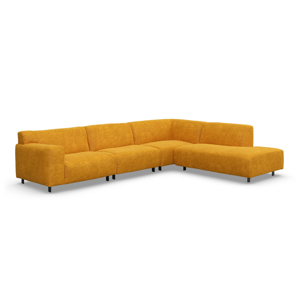 Leon Ecksofa XL in Eros Mustard – Seitenansicht
