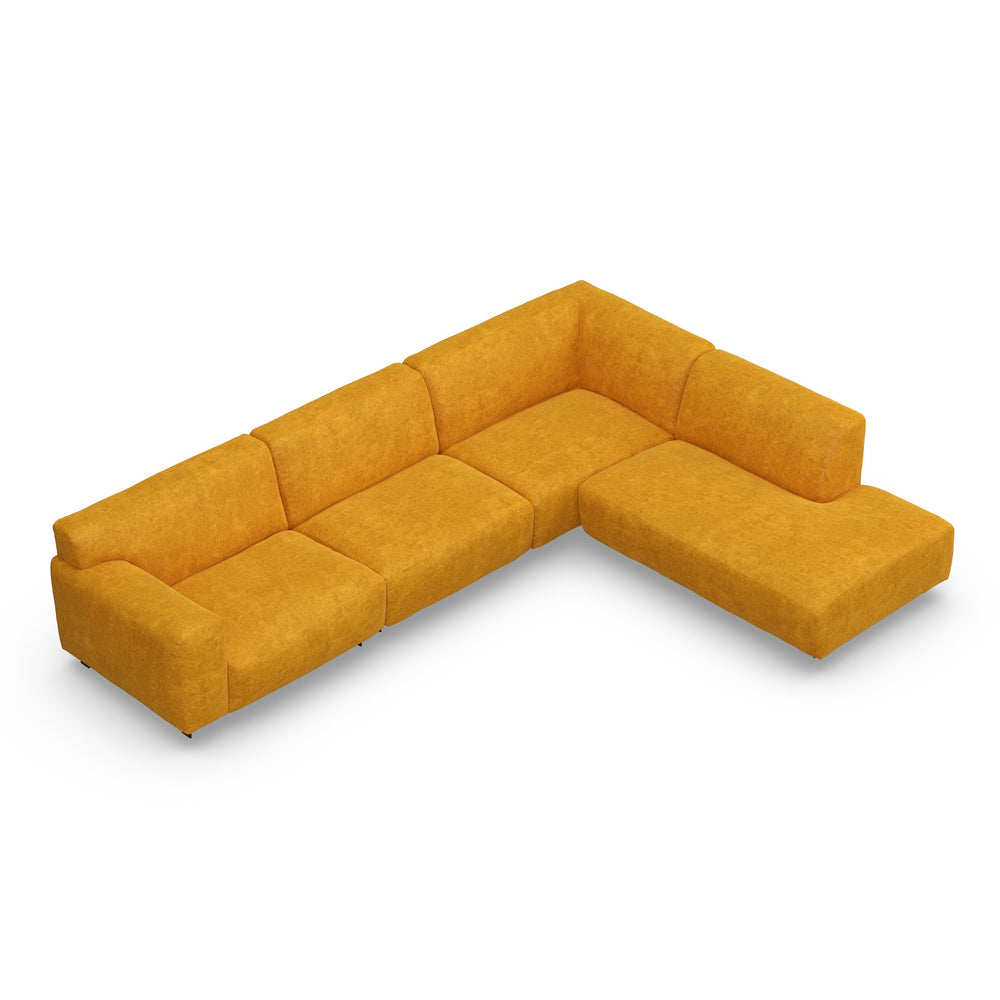Leon Ecksofa XL in Eros Mustard – Ansicht von oben