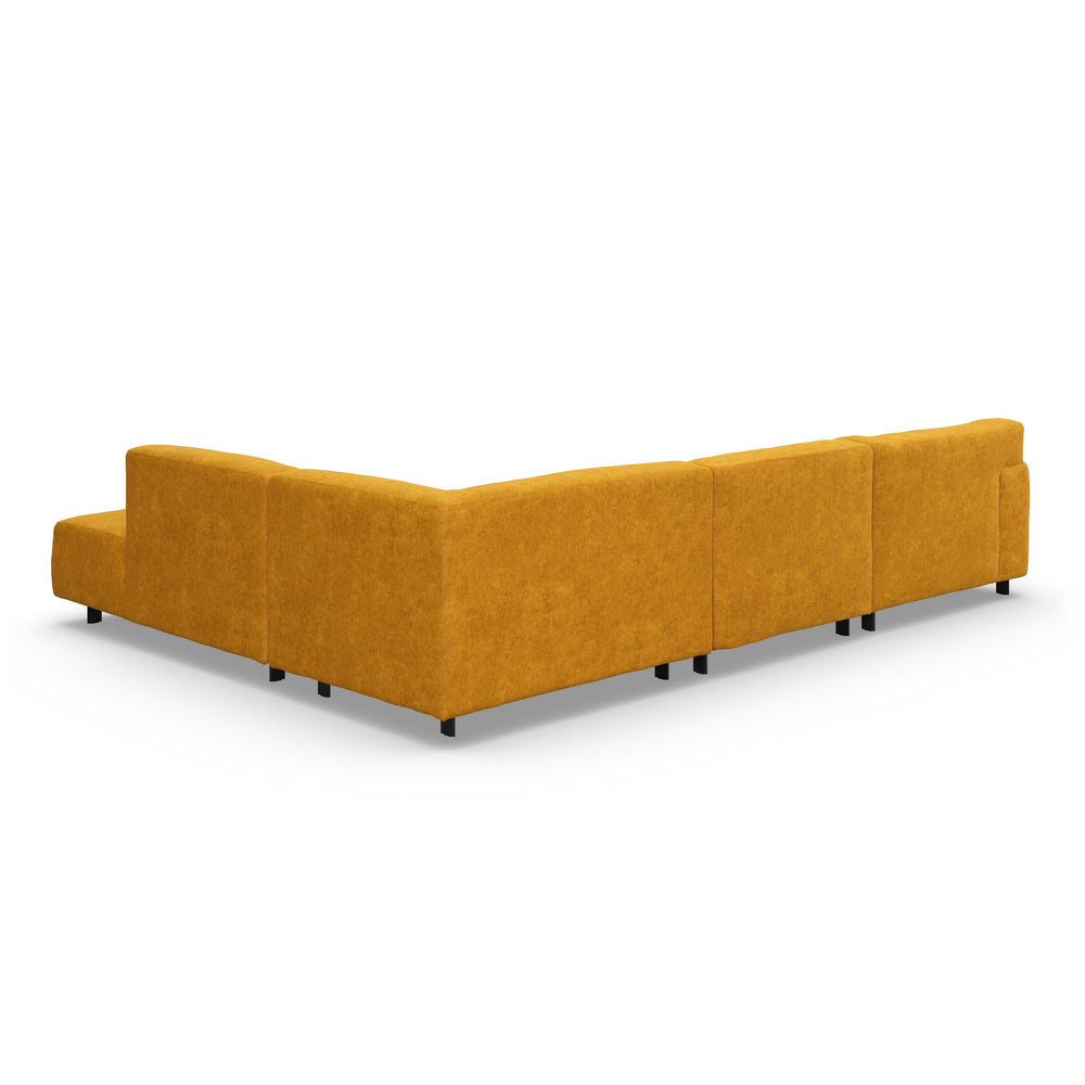 Leon Ecksofa XL in Eros Mustard – Rückansicht