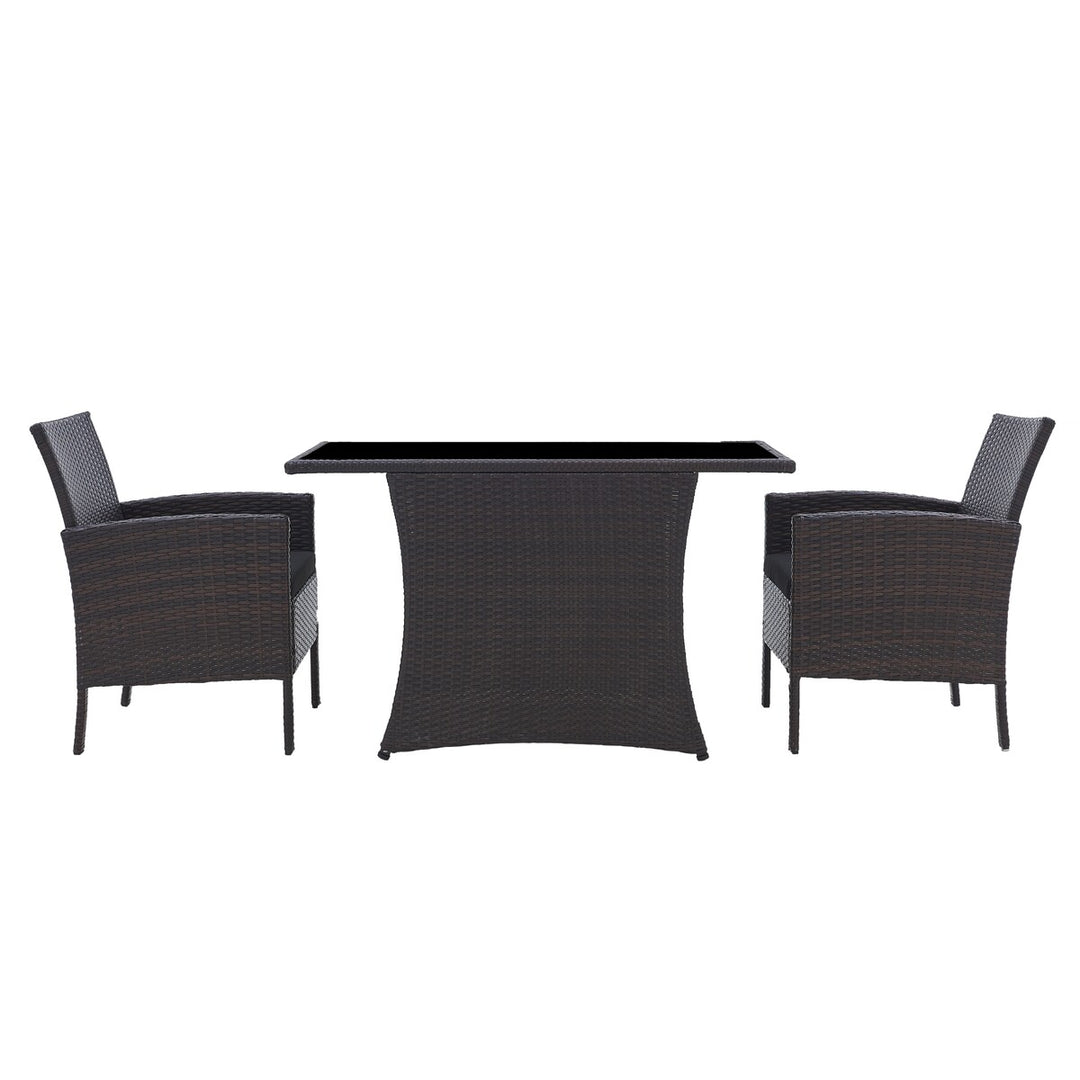 Sitzgruppe  braun - 2 Sessel, 2 Sitzkissen, 1 Tisch