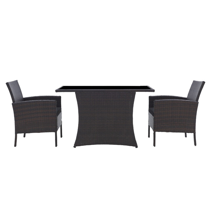 Sitzgruppe  braun - 2 Sessel, 2 Sitzkissen, 1 Tisch