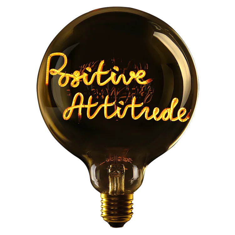 Positive Attitude - Message in the bulb