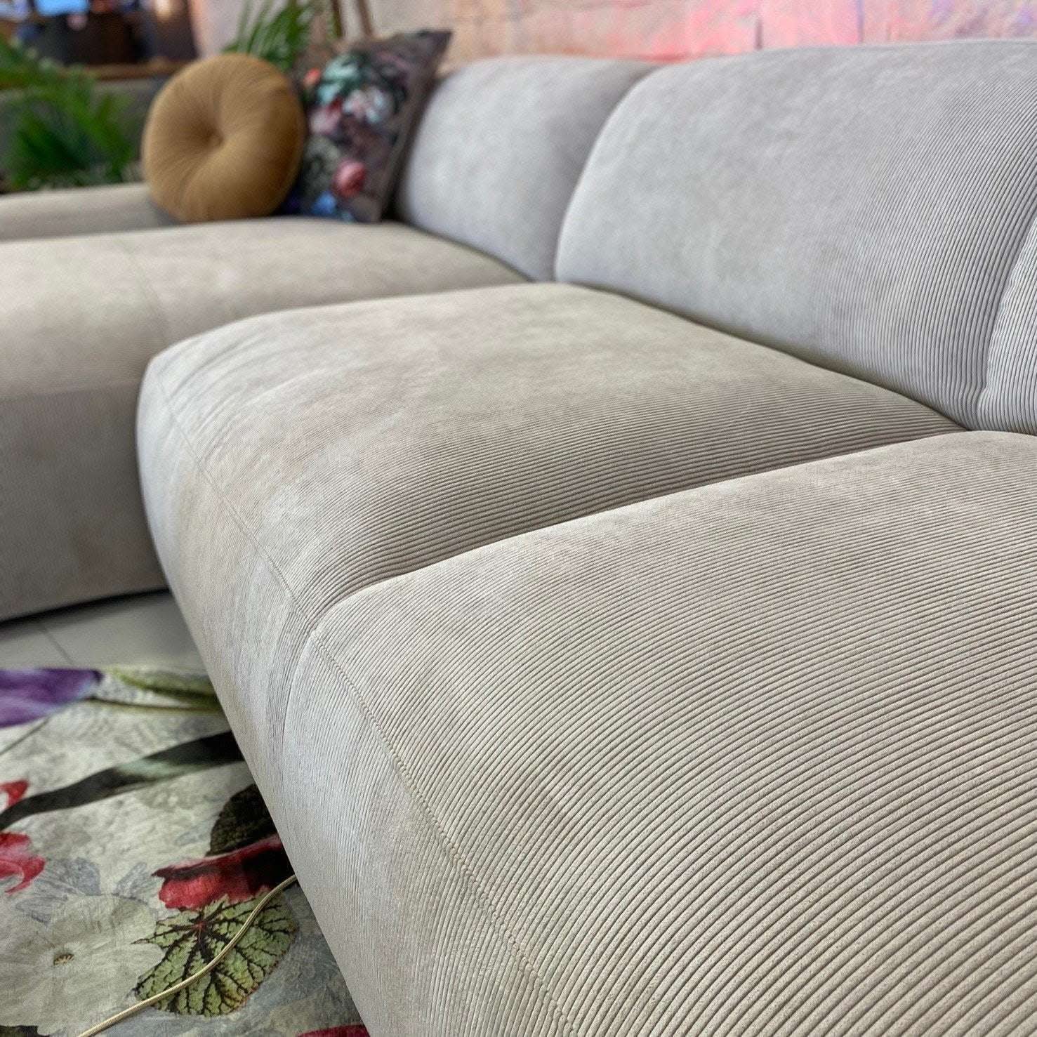 Loona, Ecksofa, Cord, creme