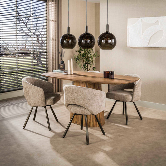 Esstisch Wave Centro Dänisches Oval 180cm / Massiver Mangosand