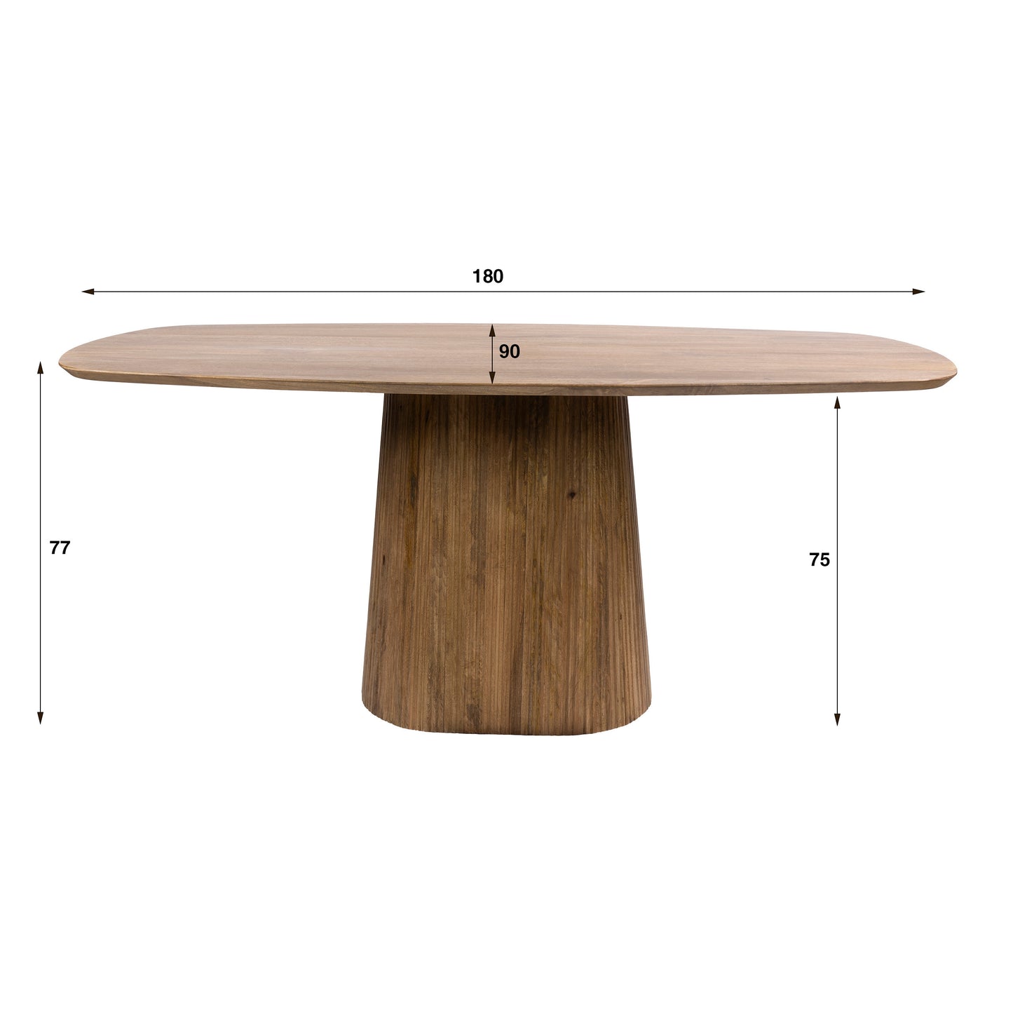 Esstisch Wave Centro Dänisches Oval 180cm / Massiver Mangosand