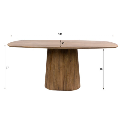 Esstisch Wave Centro Dänisches Oval 180cm / Massiver Mangosand