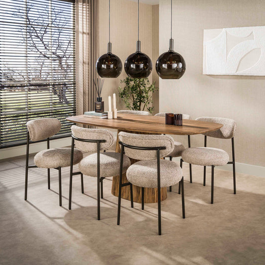 Esstisch Wave Centro Dänisches Oval 180cm / Massiver Mangosand