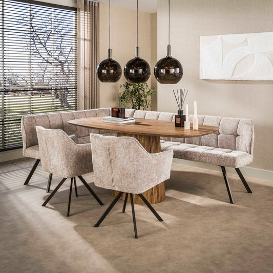 Esstisch Wave Centro Dänisches Oval 180cm / Massiver Mangosand