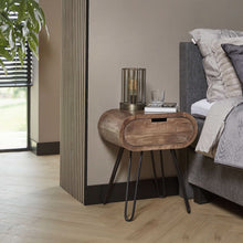 Nachttisch barrel 1  Schublade / Massif mango Sandfarbe