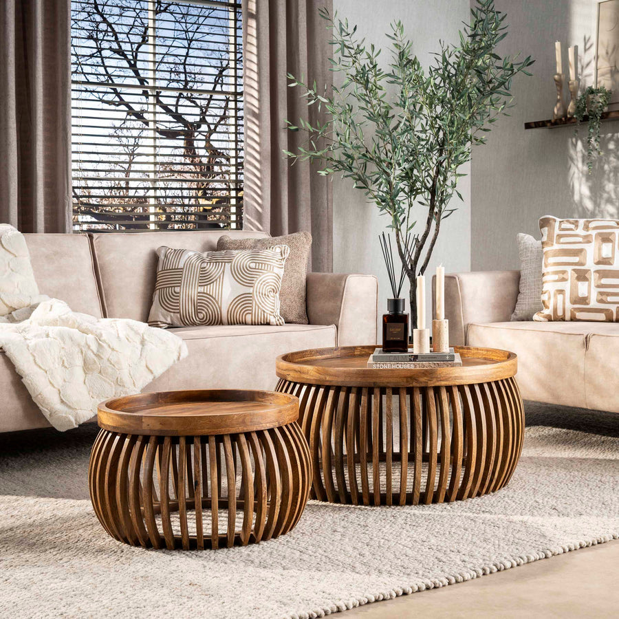 Couchtisch Tweak Curve Set von 2 / Solid Mango Sand