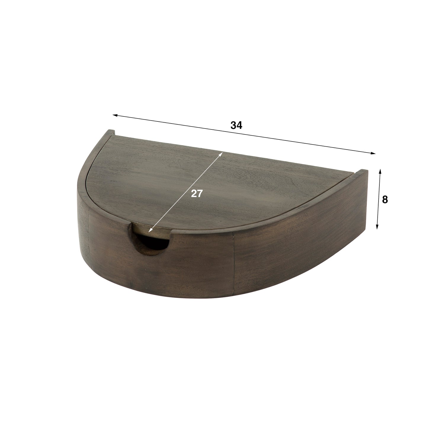 Nachttisch Cove schwimmend 1 Schublade verpackt pro 2 / Solide Akazienglasur braun