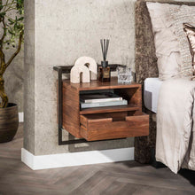 Nachttisch Air Solid offenes Fach 1 Schublade / Solid acacia brown