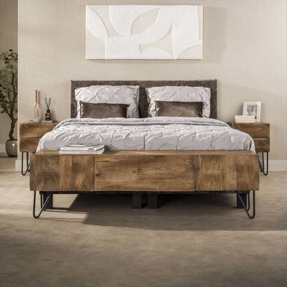 TV-Möbel mit Wellenfront, 160 cm – Mango massiv, Sand – Ansicht 4