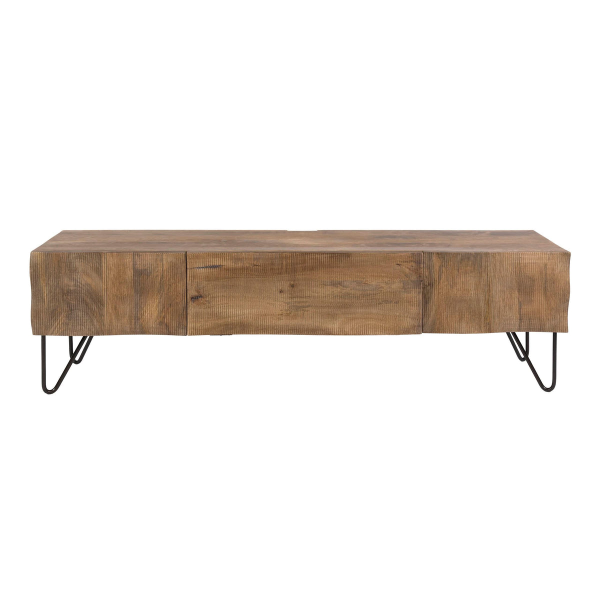 TV-Möbel mit Wellenfront, 160 cm – Mango massiv, Sand – Ansicht 6
