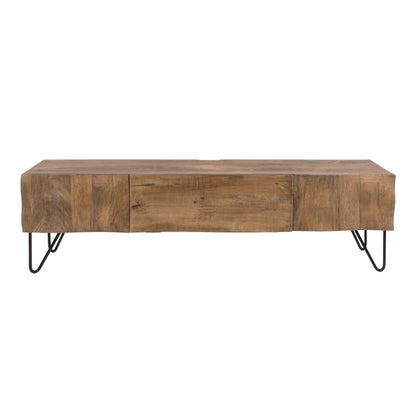 TV-Möbel mit Wellenfront, 160 cm – Mango massiv, Sand – Ansicht 6