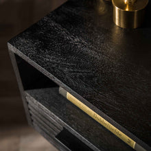 Nachttisch 1L marina/Massiv mango schwarz